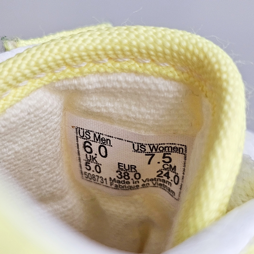 Vans Old Skool Low Top Sneakers Yellow White Canvas Women’s 7.5 / Men’s 6 - Picture 12 of 15